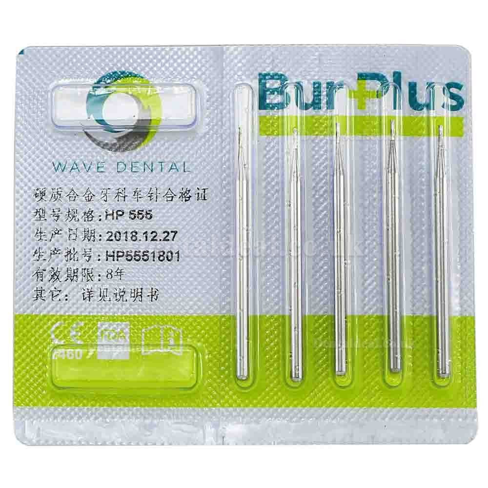 5Packs Wave Dental Low Speed Straight Flat End Crosscut Carbide Burs HP 555 556 560 563